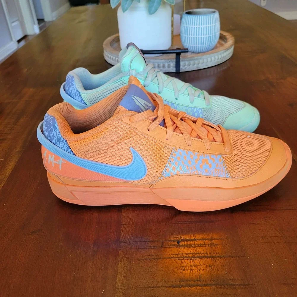 Nike Ja 1 Bright Mandarin Vapor Green Mismatched Basketball Mens 11 FQ4796-800